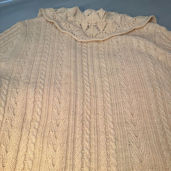 Lauren Ralph Lauren Open Front Knit Cardigan Women Scalloped Hem Sweater Knit - Picture 12 of 16